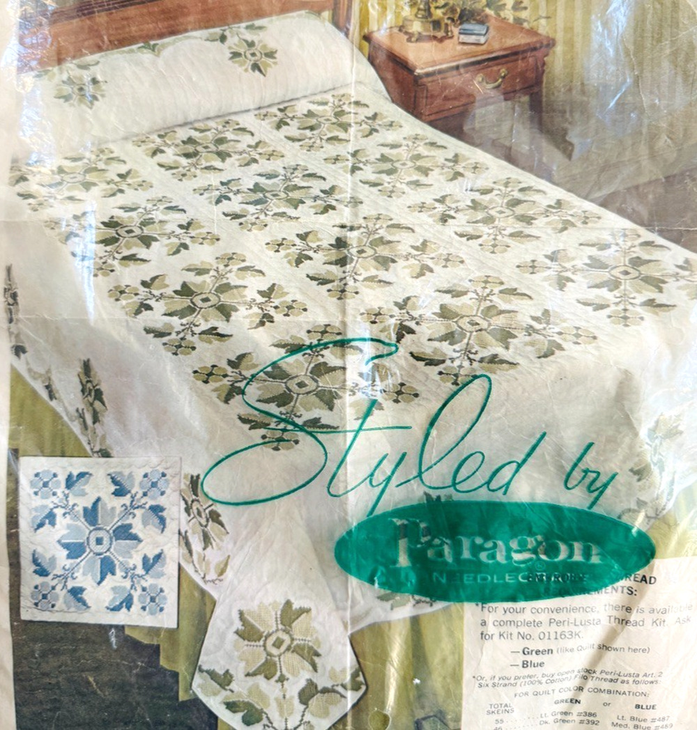 Paragon Stamped Quilt Top Concord 01163 SINGLE BED 72 x 103 Cross Stitch Pattern